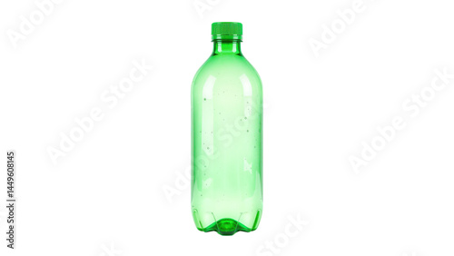 Light green plastic soda or water bottle isolated on transpraent png