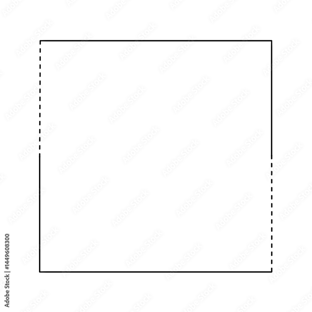 Black thin line with dashed square frame element.. Black thin line with dashed square frame element..