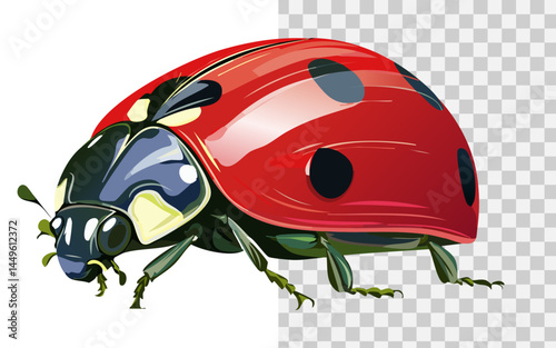 A vector  illustration of red beetle with accurate anatomical detail