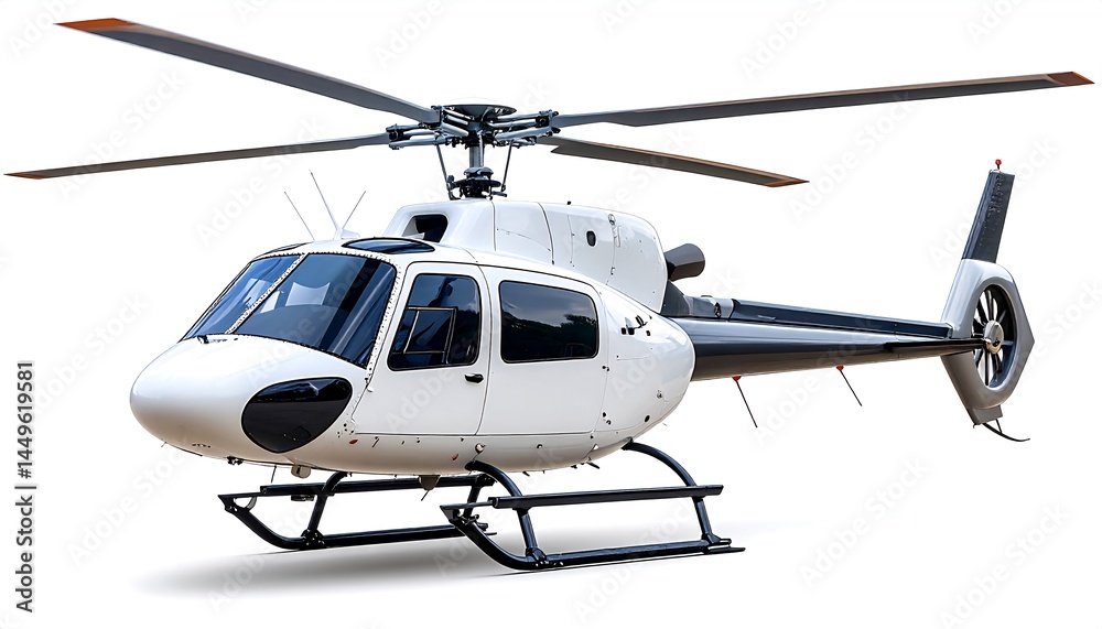 Fototapeta premium Modern white helicopter