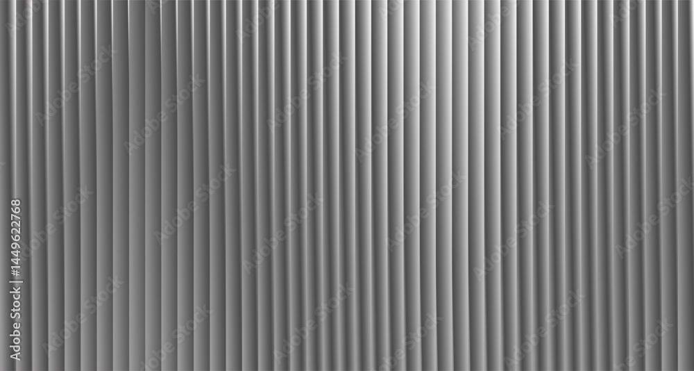 Vector ribbed glass texture background. White ribbed glass texture background with a grey frosted acrylic, featuring a wavy, reeded surface. 