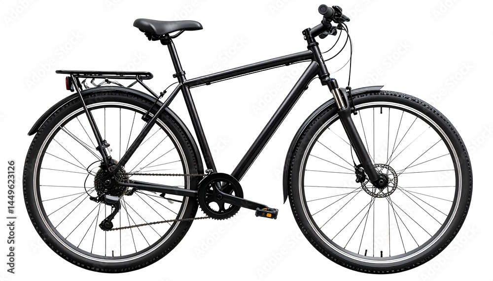 Obraz premium Black bicycle, side view