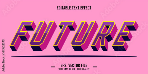 typography future word art illustration, editable text effect