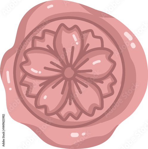 Elegant Cherry Blossom Wax Seal for Invitations and Greetings