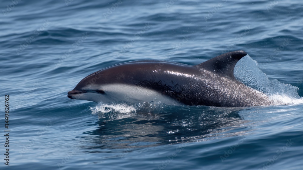 Fototapeta premium Dolphin Emerging: A Glimpse of Marine Life