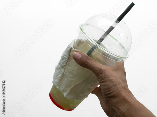 Tableau sur toile Plastic glass water recycle trash, empty garbage drink pollution object rubbish top view recycling, trash re use gabage compressed, concept for eco system environment clean zero carbon ecological