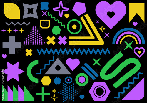 Abstract template set with geometric pattern