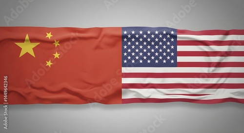 National Flag of USA and China, Political Diplomacy, Trade Agreements, Tariff Background photo