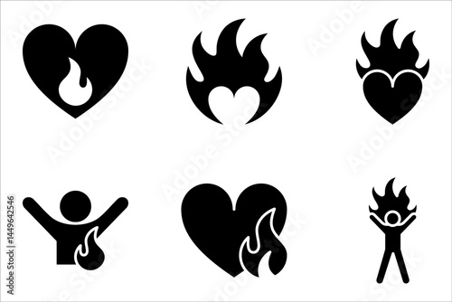 passion icon set. isolated black simple line element from ethics concept, vector illustration on white background
