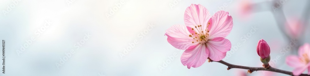 Delicate flower bloom on snow white background, blossom, white Delicate flower bloom on snow white background, blossom, white