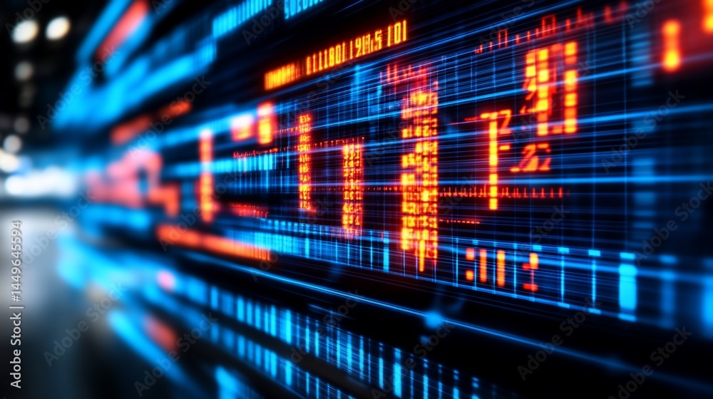Futuristic digital display panel with dynamic data streams Futuristic digital display panel with dynamic data streams