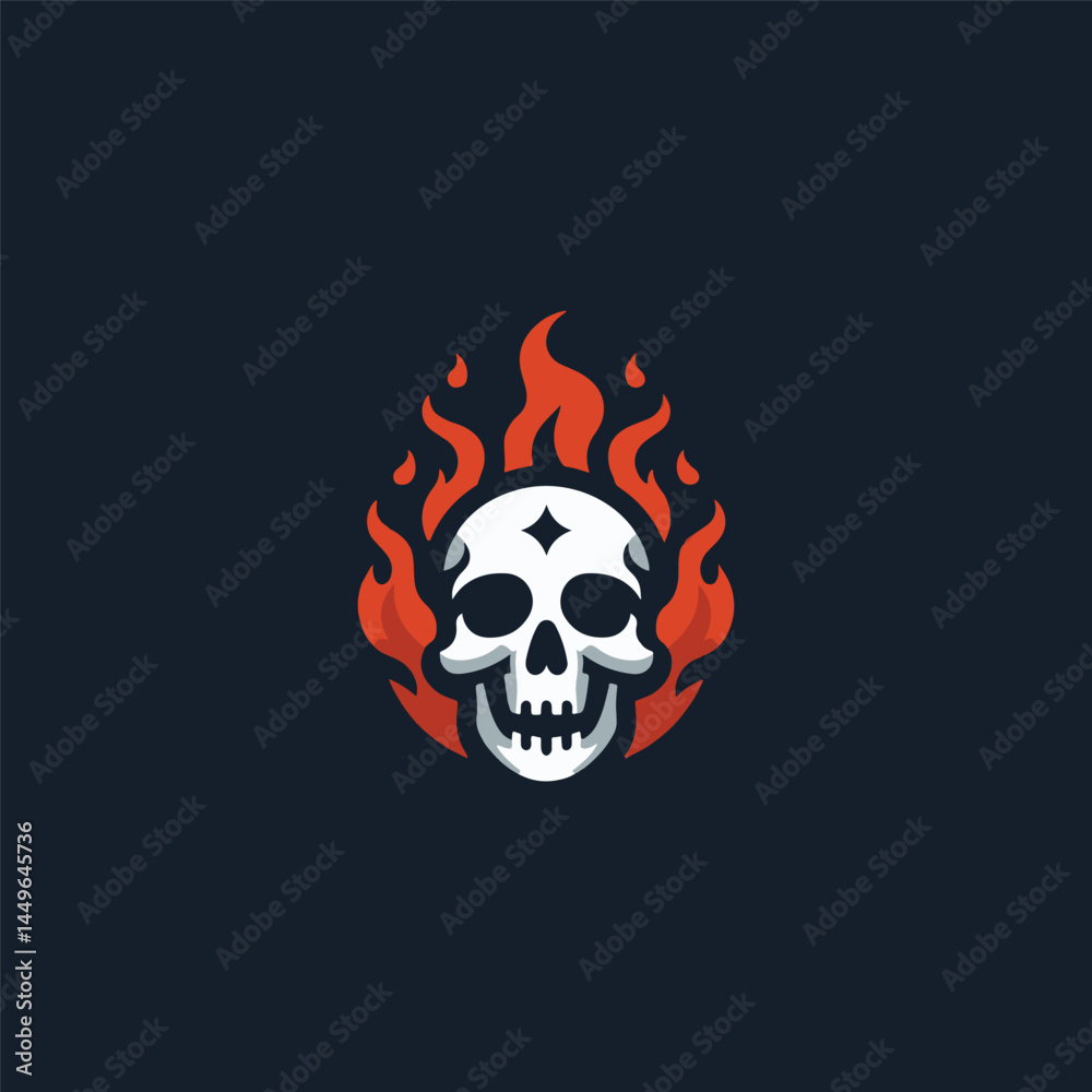 Skull burning logo Skull burning logo
