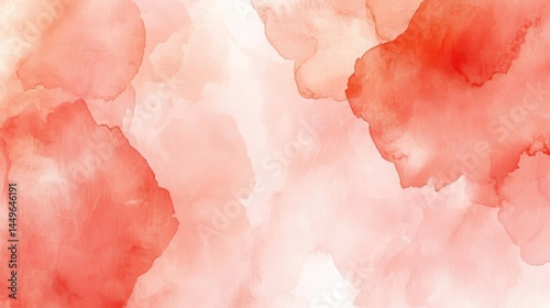 Abstract watercolor painting with soft red hues and gentle blending