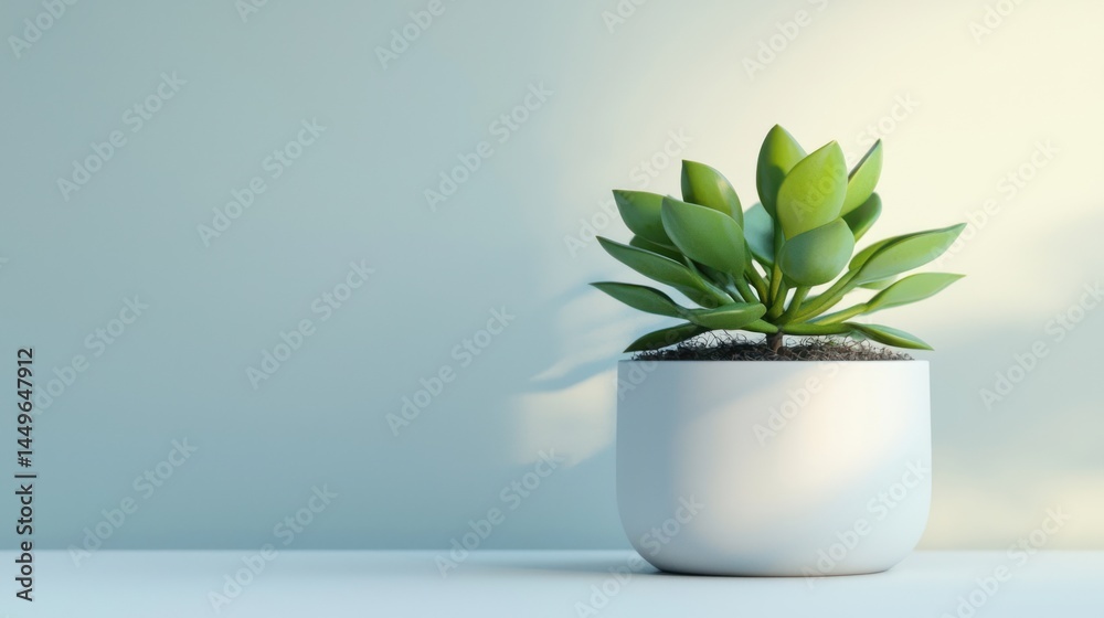 A small desk plant in a minimalist white planter with a matte finish A small desk plant in a minimalist white planter with a matte finish