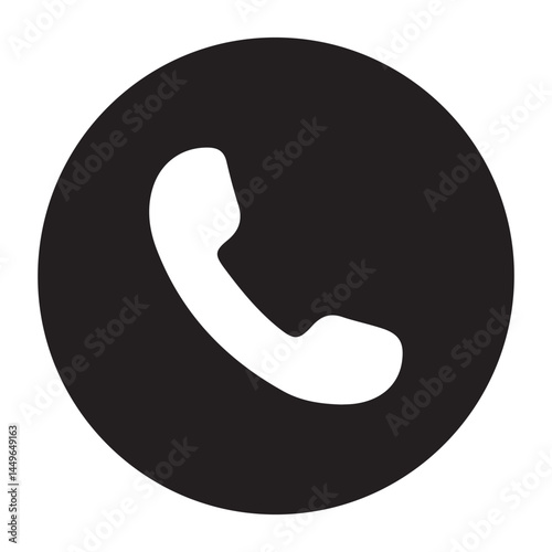 phone icon vector in black silhouette. illustration eps 10