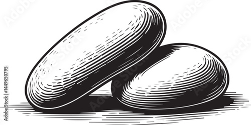 black and white stone drawing eps