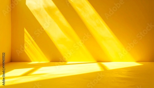 Bright Yellow Room Sunlight Beams Interior Design Background