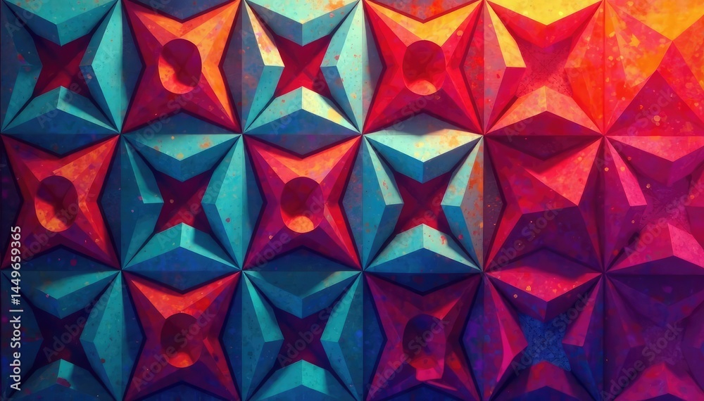 Naklejka premium Geometric shapes repeating in a rhythmic sequence, forming a complex design , element, design