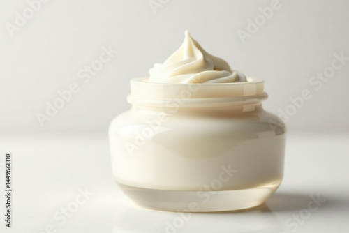 Luxurious cream jar, pristine white background, shot, cream