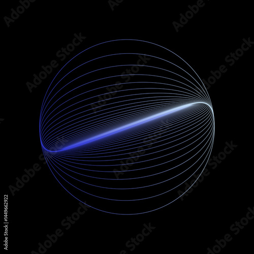 Twisted lines. Colored abstract tunnel. Wireframe 3D surface.