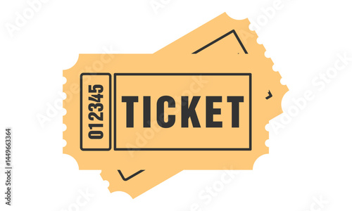 Old paper ticket icon vector template