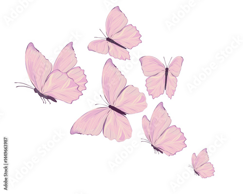 pink butterfly watercolor background design