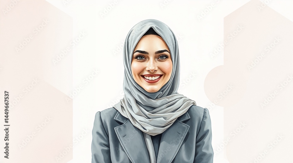 Professional woman smiling in a business suit with a soft background Professional woman smiling in a business suit with a soft background