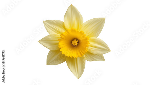 Wallpaper Mural Beautiful cream-colored daffodil flower with a yellow trumpet, symbolizing spring, renewal, and freshness. On a transparent background Torontodigital.ca