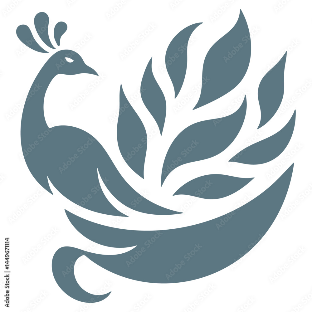 Fototapeta premium Elegant Peacock Design: Abstract Bird Illustration