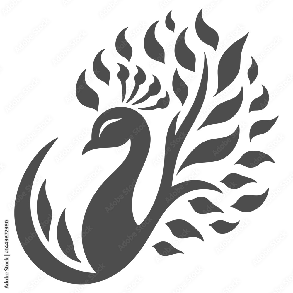 Elegant Peacock Bird Design: Nature Inspired Vector Art Elegant Peacock Bird Design: Nature Inspired Vector Art