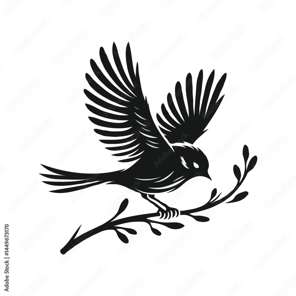 Obraz premium Bird silhouette on branch