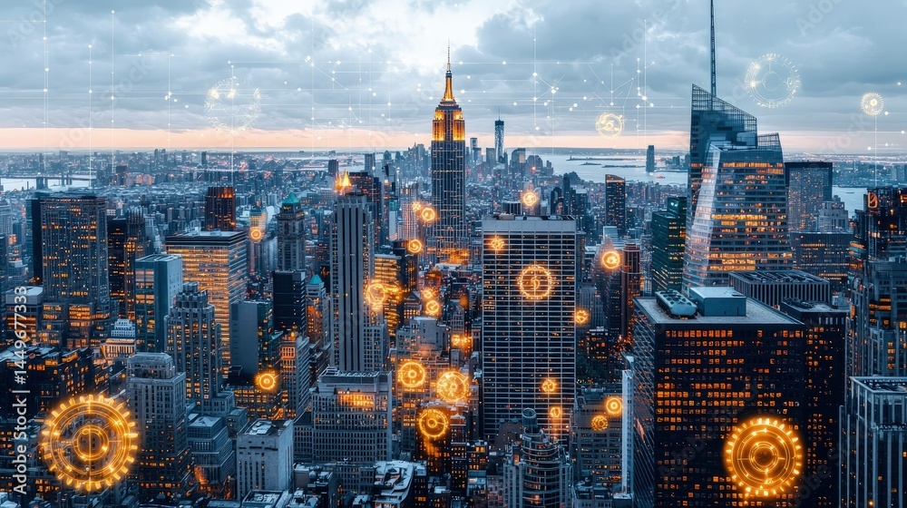 Naklejka premium City skyline viewpoint