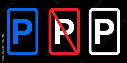 parking symbol isolated on transparent background