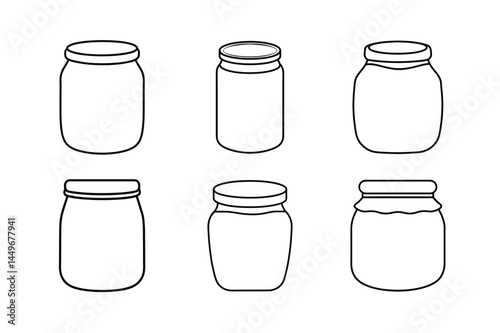 Jam jar outline  vector bundle  illustration, Jam jar Line art