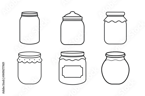 Jam jar outline  vector bundle  illustration, Jam jar Line art