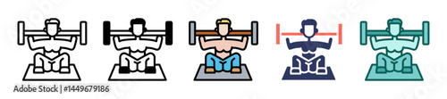 Weightlifting multiple icon