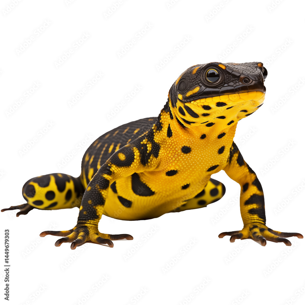 Obraz premium black yellow spotted lizard