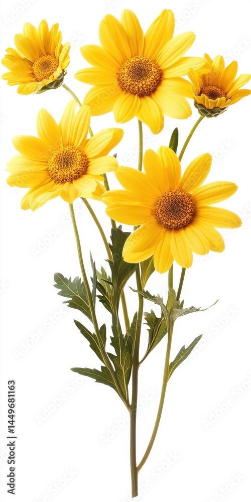 Naklejka premium Vibrant Yellow Daisies Bouquet Close Up