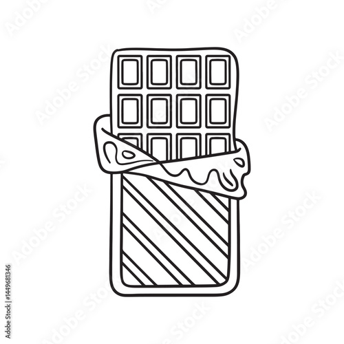 Chocolate Bar with Wrapper, Melting Design. Chocolate icon