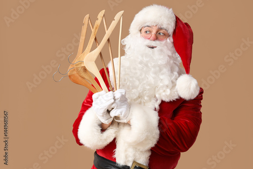Santa Claus with wooden han...