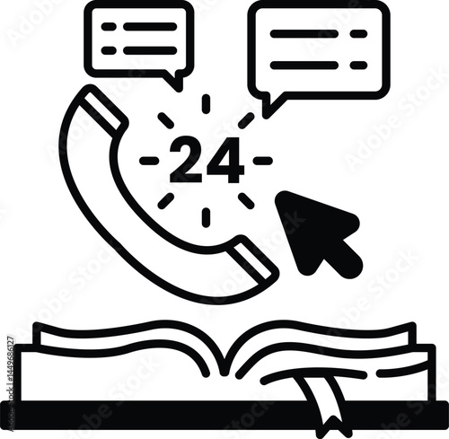 book with a phone and a clock on it