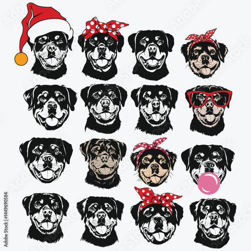 Rottweiler svg, Dog svg Cricut Download, Rottie Svg Puppy Clipart, Laser cut Vector, DXF plasma cnc art, peeking dog face t-shirt design PNG