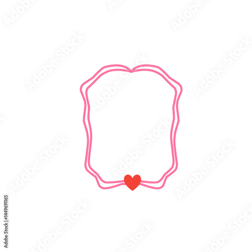 Doodle hand drawn frames with heart