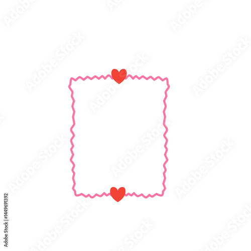 Doodle hand drawn frames with heart