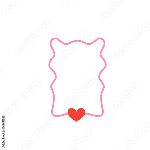 Doodle hand drawn frames with heart
