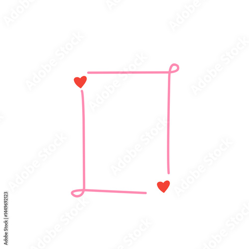 Doodle hand drawn frames with heart