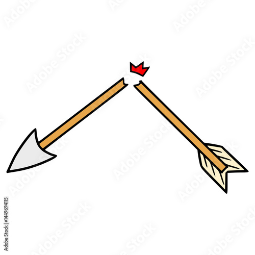 broken arrow illustration hand drawn isolated vector