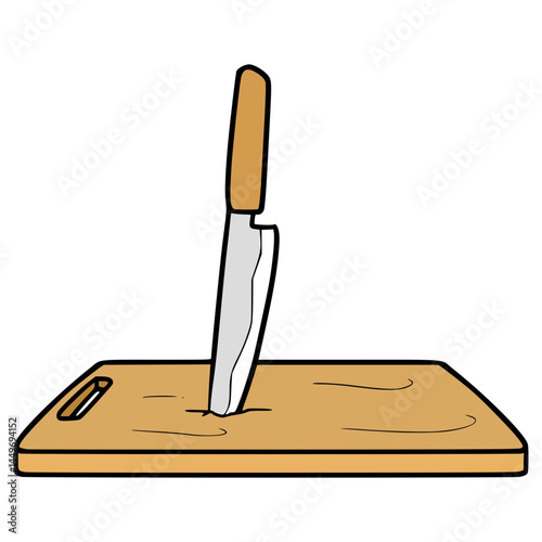 knife sticking out illustration hand drawn isolated vector