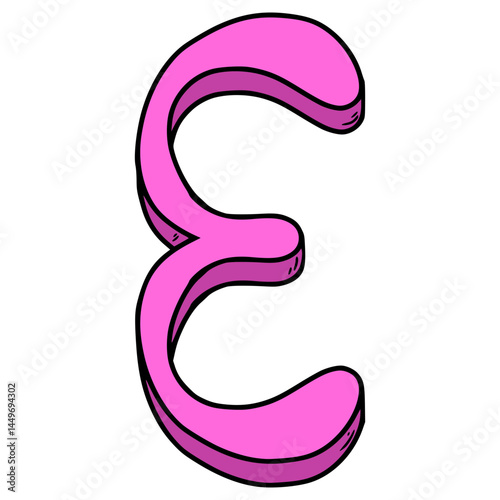 epsilon symbol illustration hand drawn isolated vector