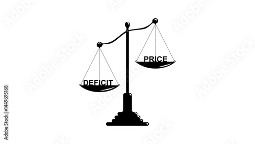 deficit symbol, black isolated silhouette